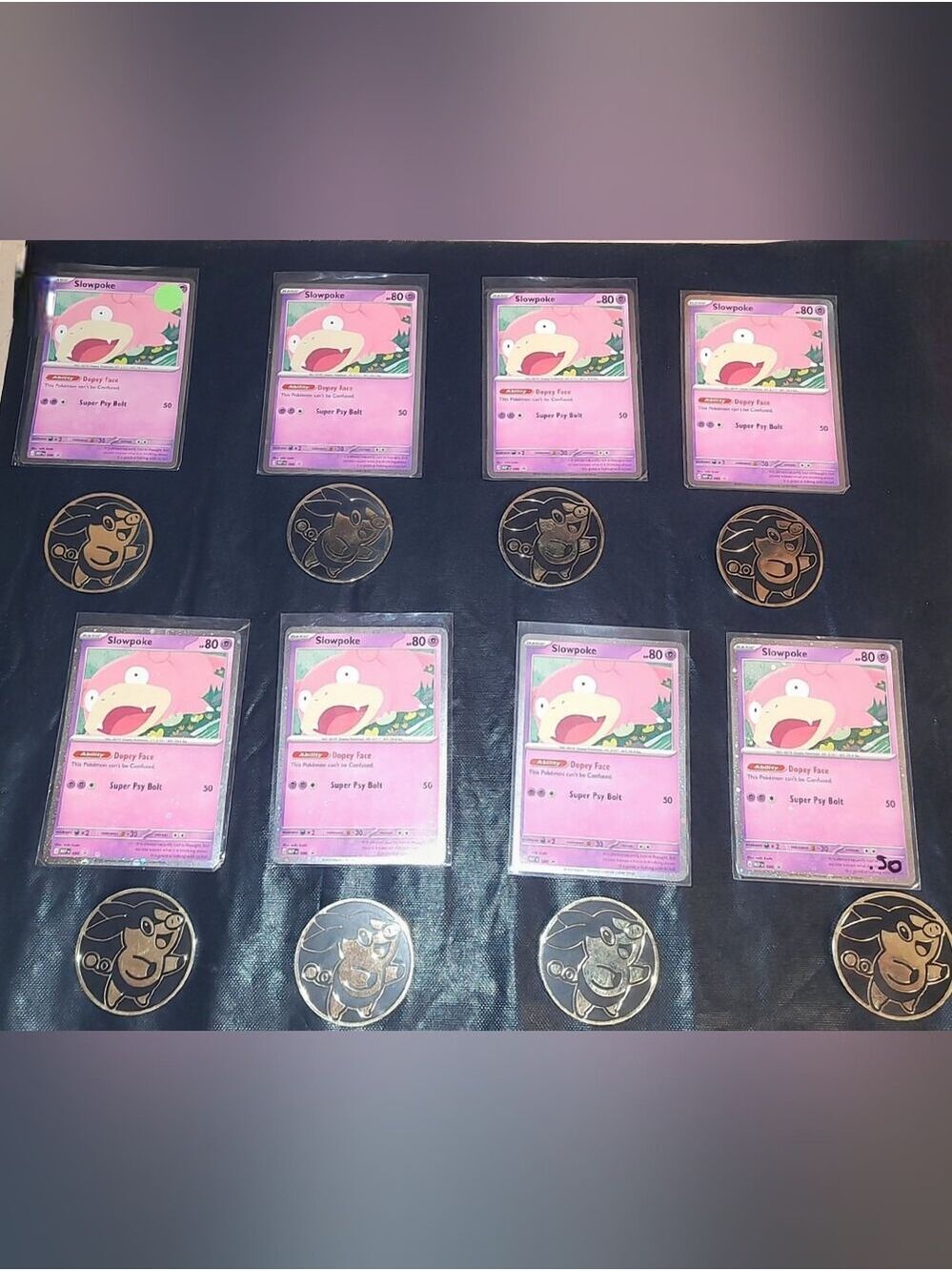8x Pokémon Slowpoke MEP 086 Cosmos Holo Promo & Lechonk Coin Lot NM/Unplayed